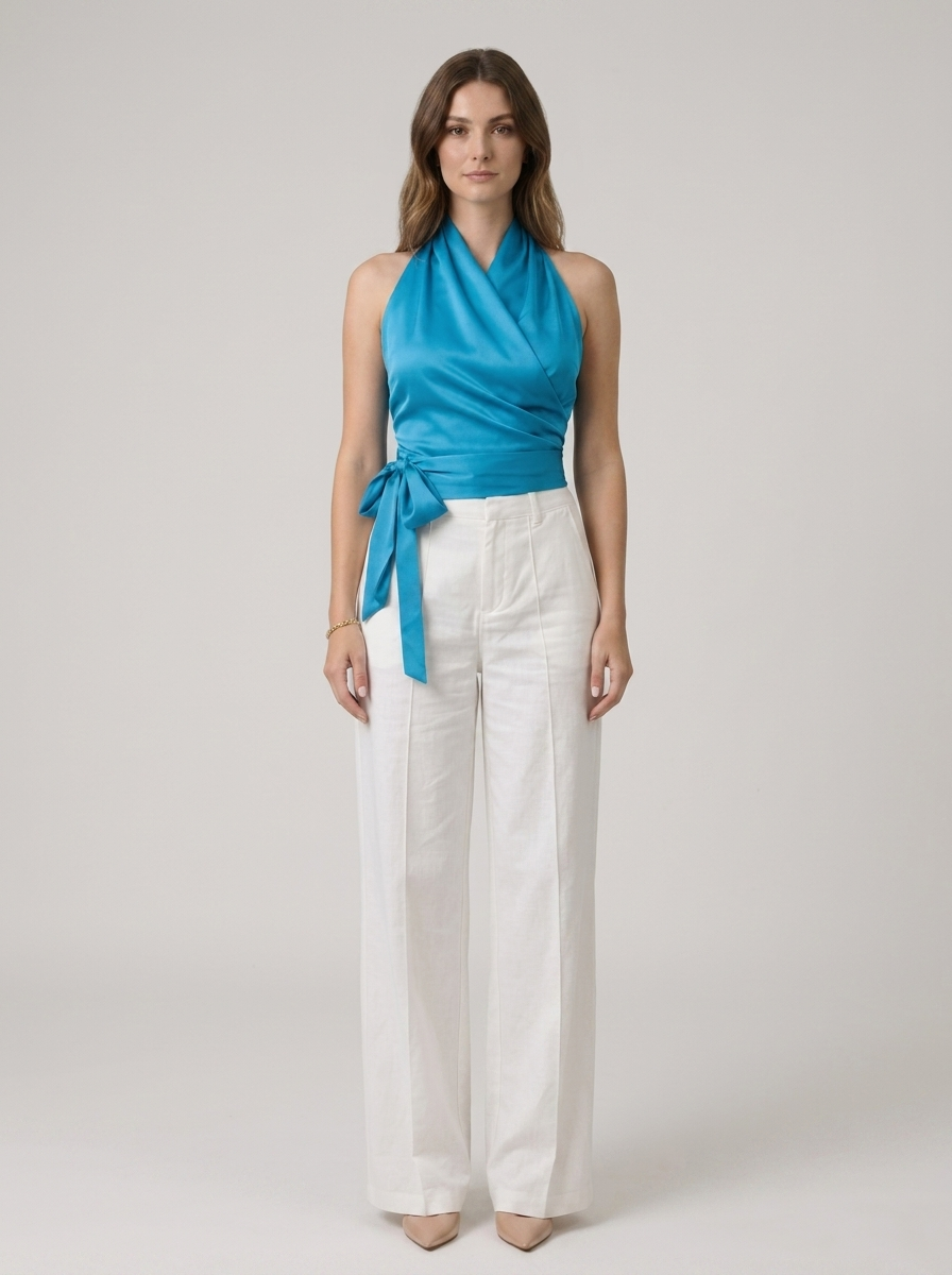 Women’s Halter Wrap Sleeveless Top