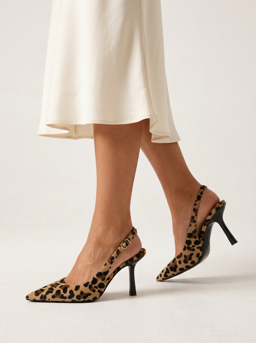 Women’s Leopard Slingback Stiletto Heels