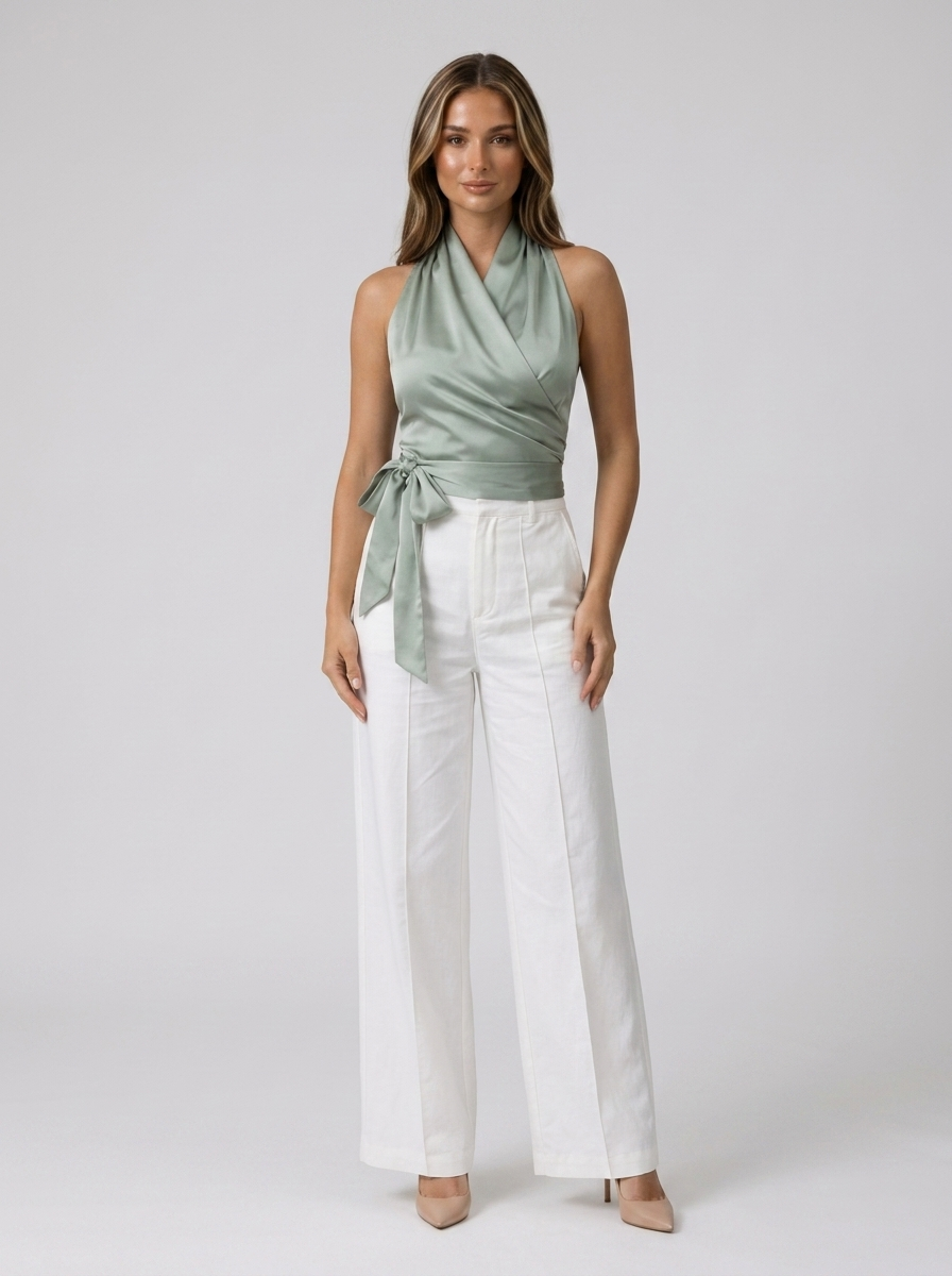 Women’s Halter Wrap Sleeveless Top