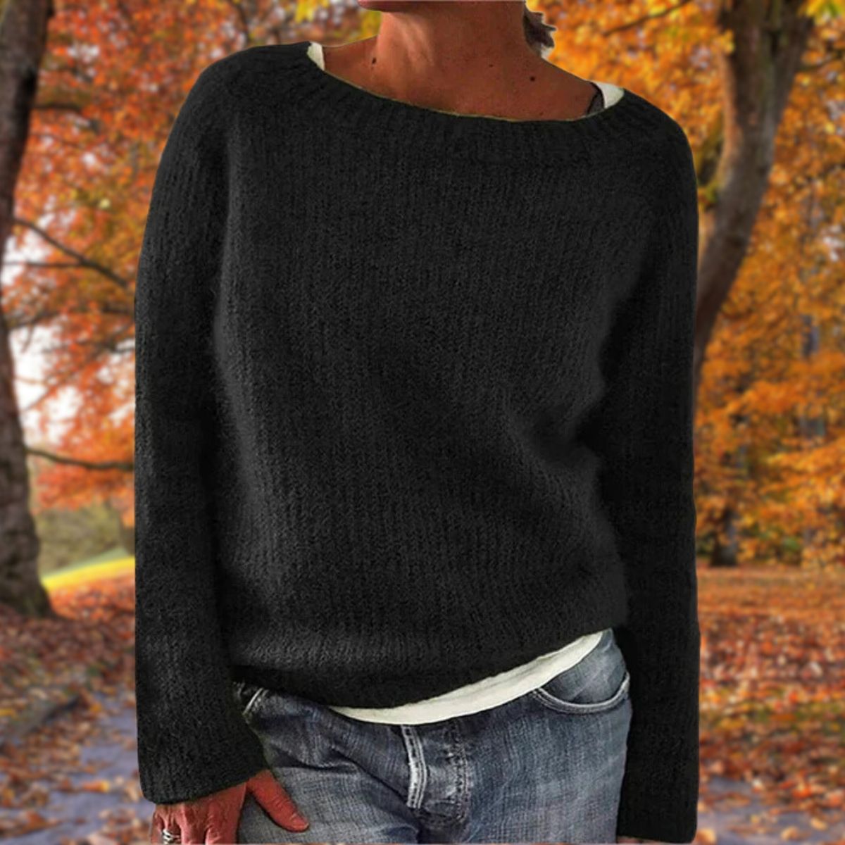 Relaxed Fit Merino Wool Sweater for Autumn and Winter