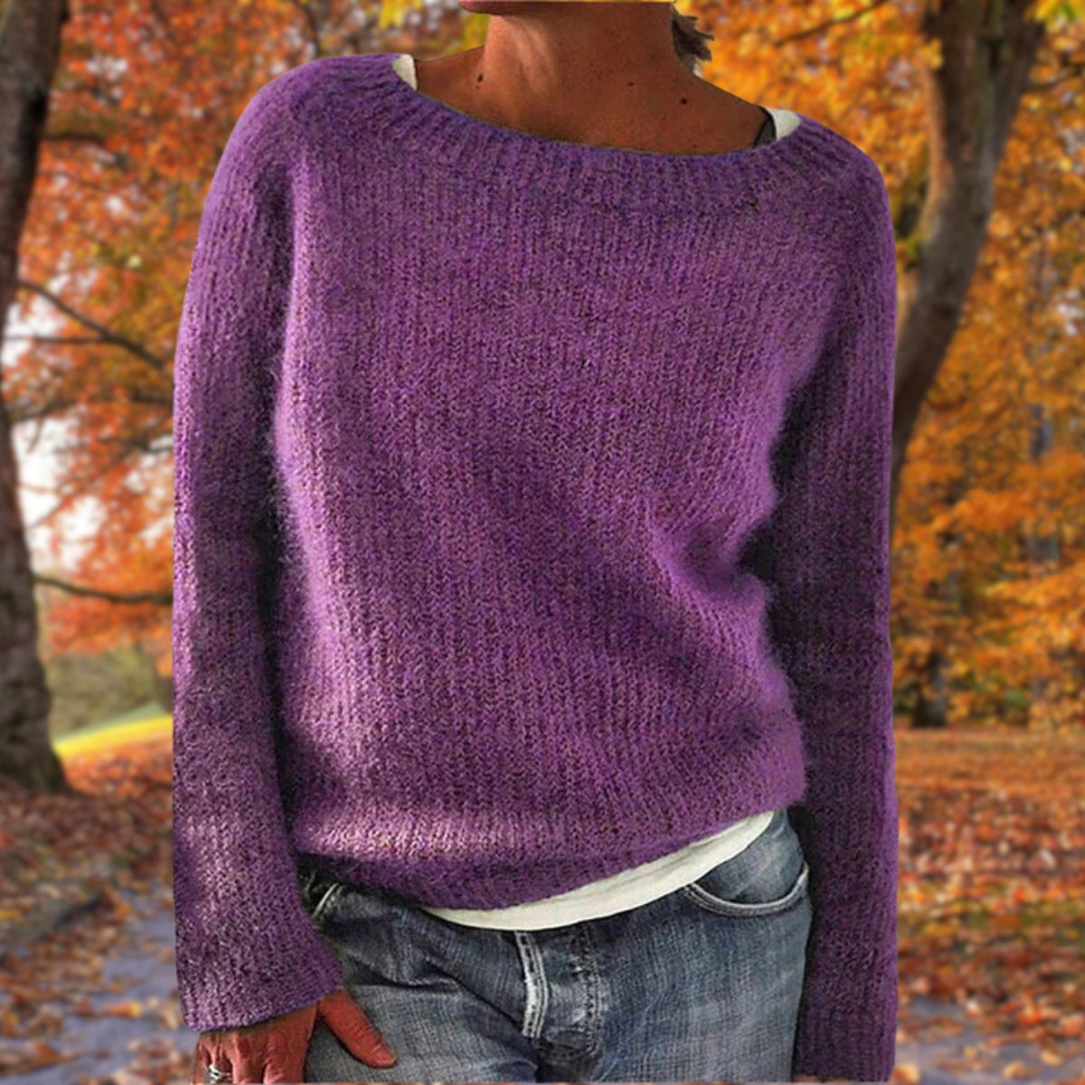 Relaxed Fit Merino Wool Sweater for Autumn and Winter