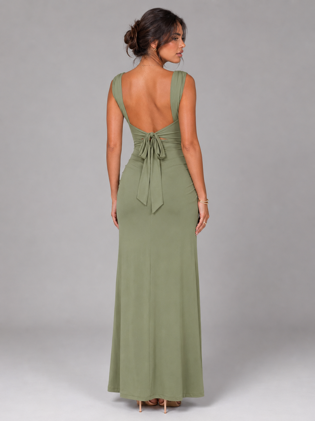 Square Neck Maxi Dress Wedding Guest