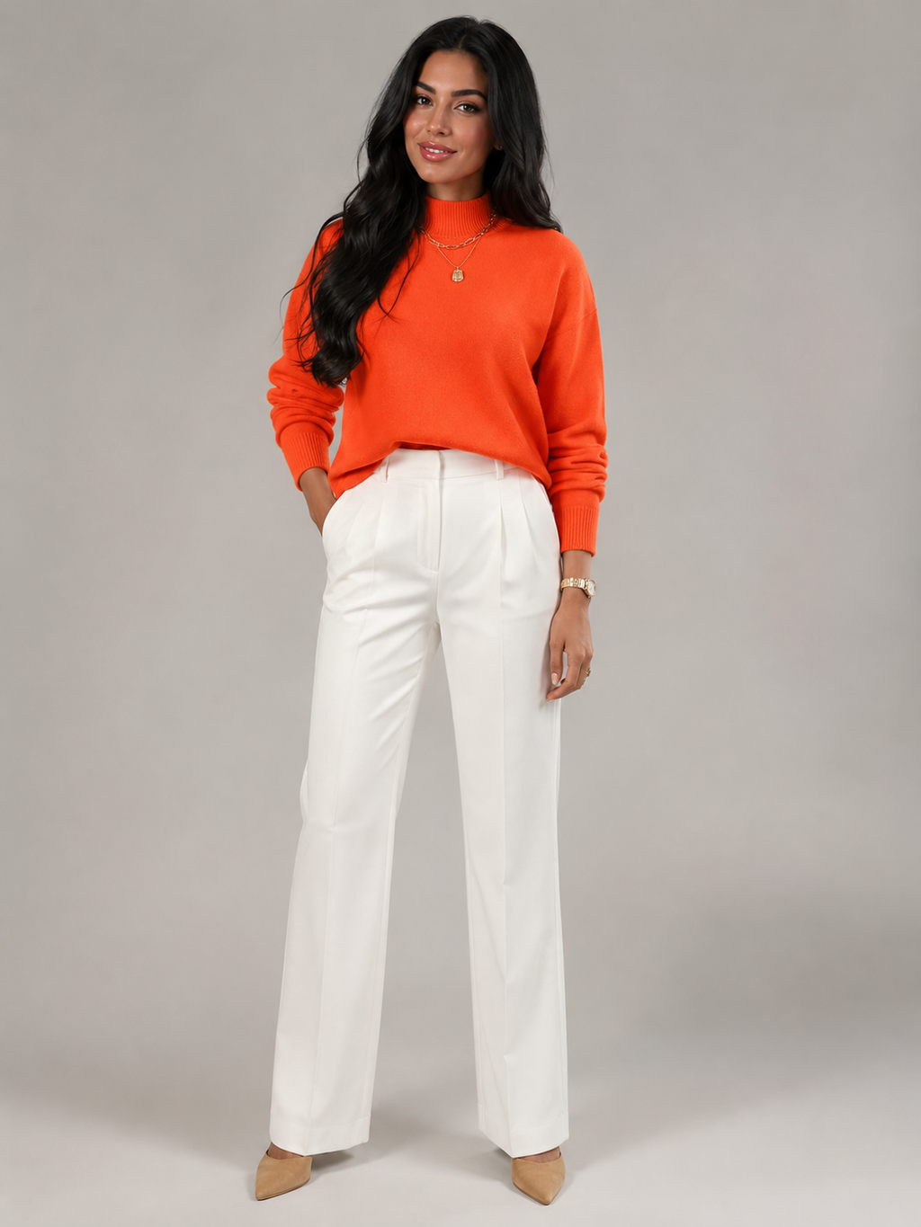 Women's Mock Neck Soft Knit Sweater