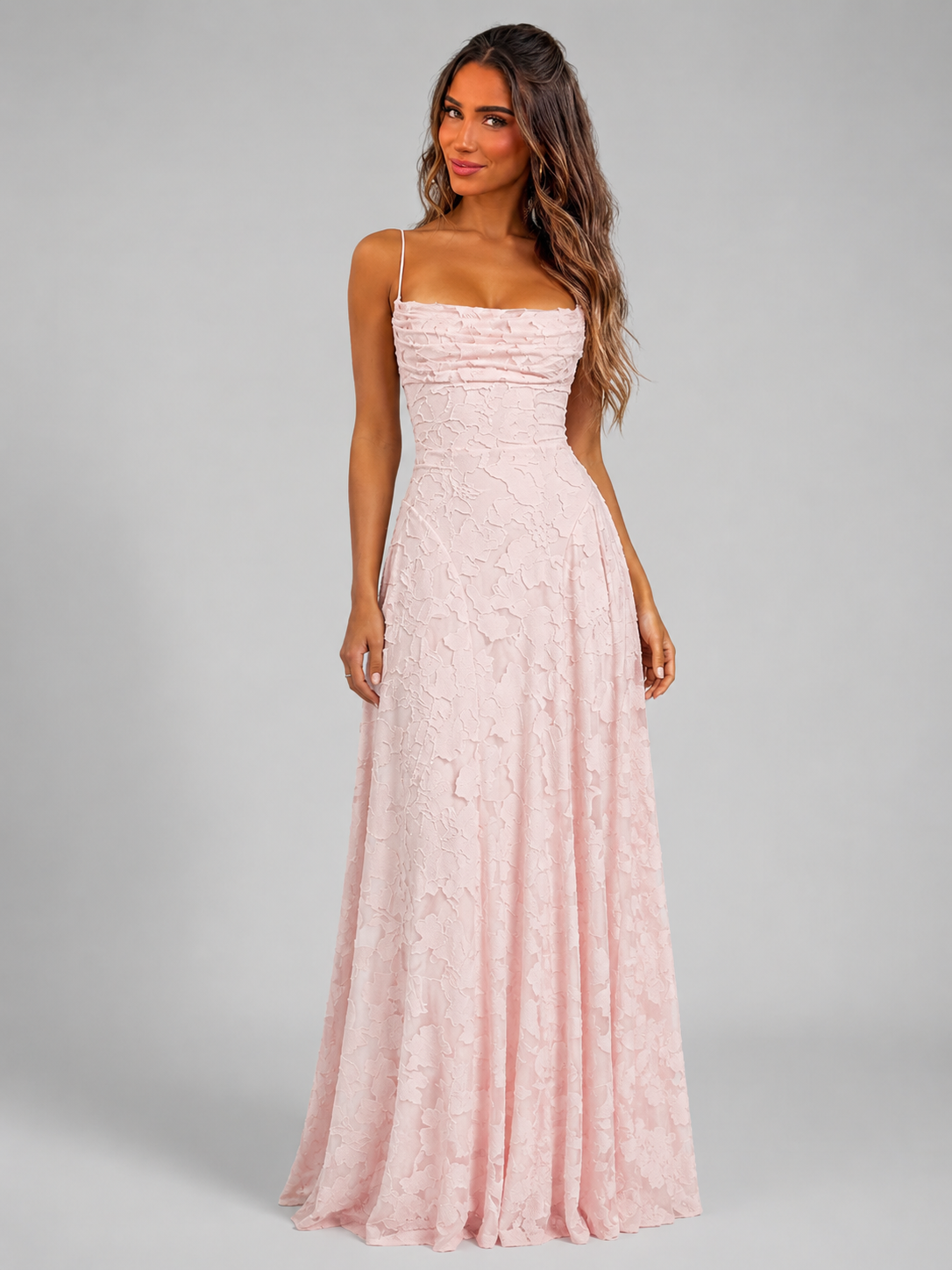Floral Sculpted Bodice Maxi Dress Wedding Guest