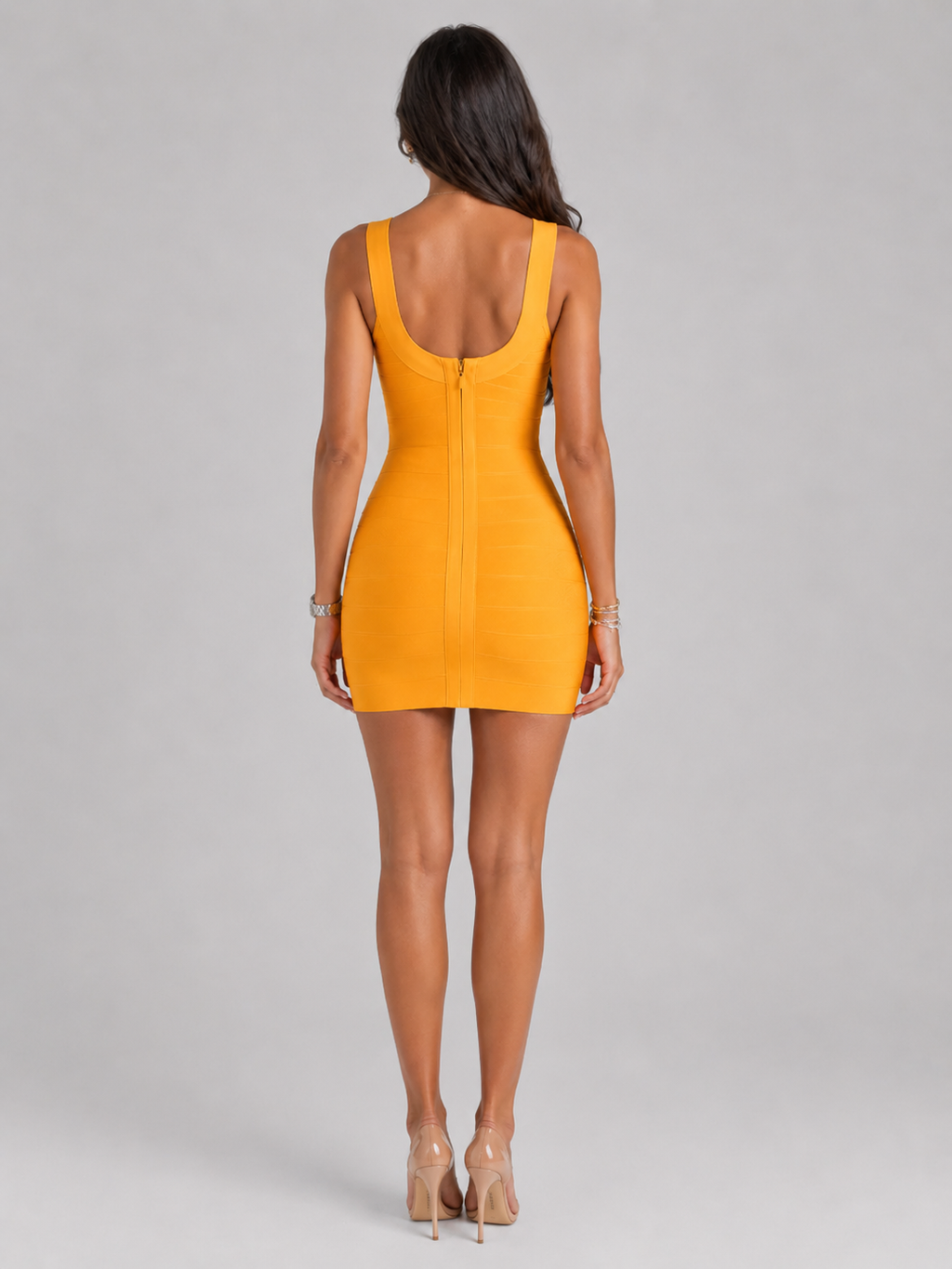 Bandage Scoop Neck Mini Dress Cocktail Women