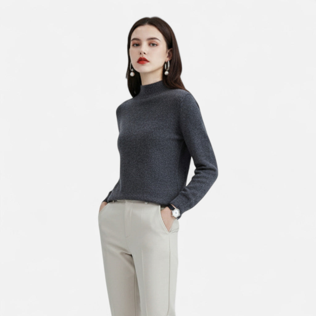 Pure Wool Half Neck Pullover Sweater