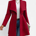 Tailored Wool Coat with Notch Lapel and Button Front